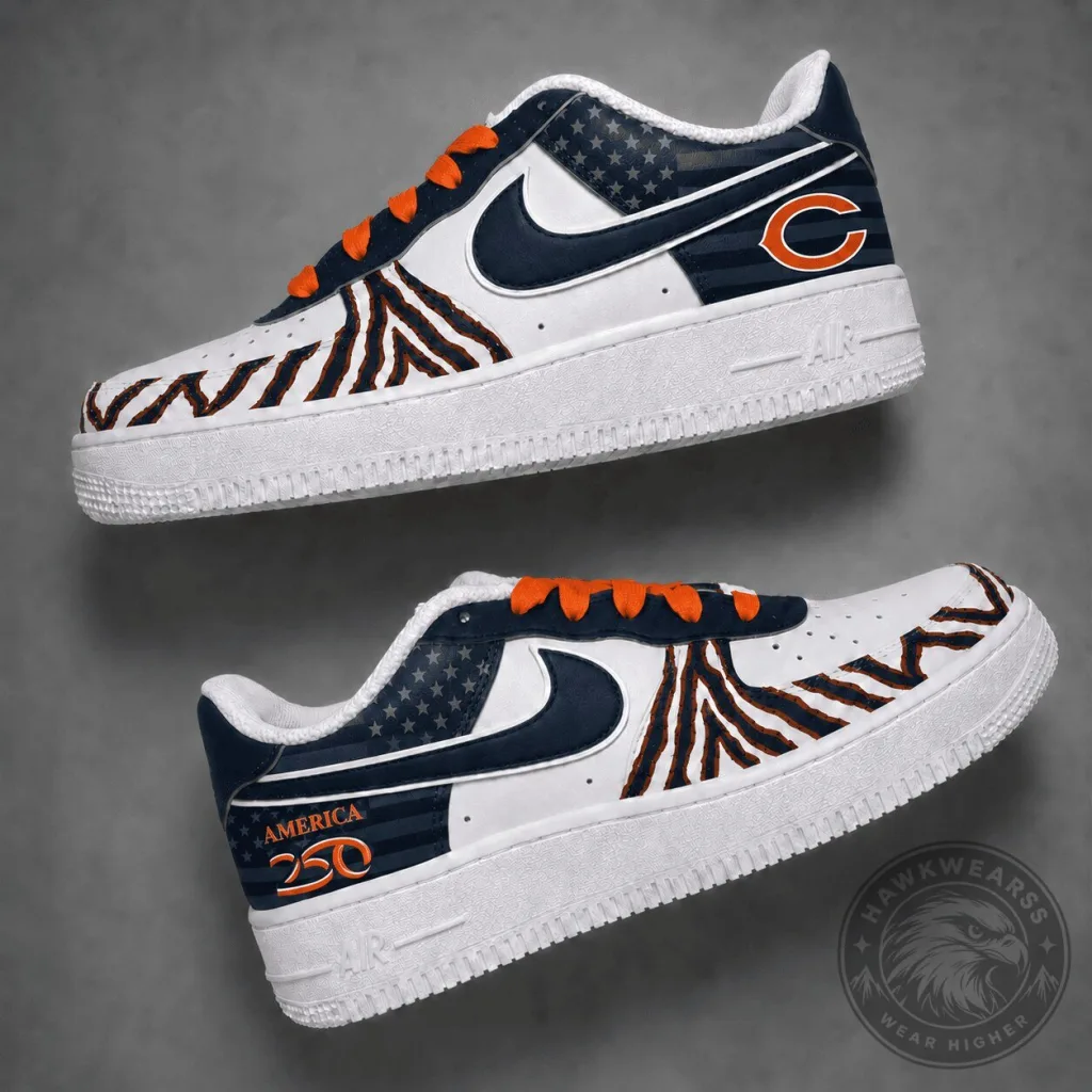 Chicago Bears NFL 250 Years of Freedom Custom Air Force 1 Shoes Chicago Bears NFL 250 Years of Freedom Custom Air Force 1 Shoes