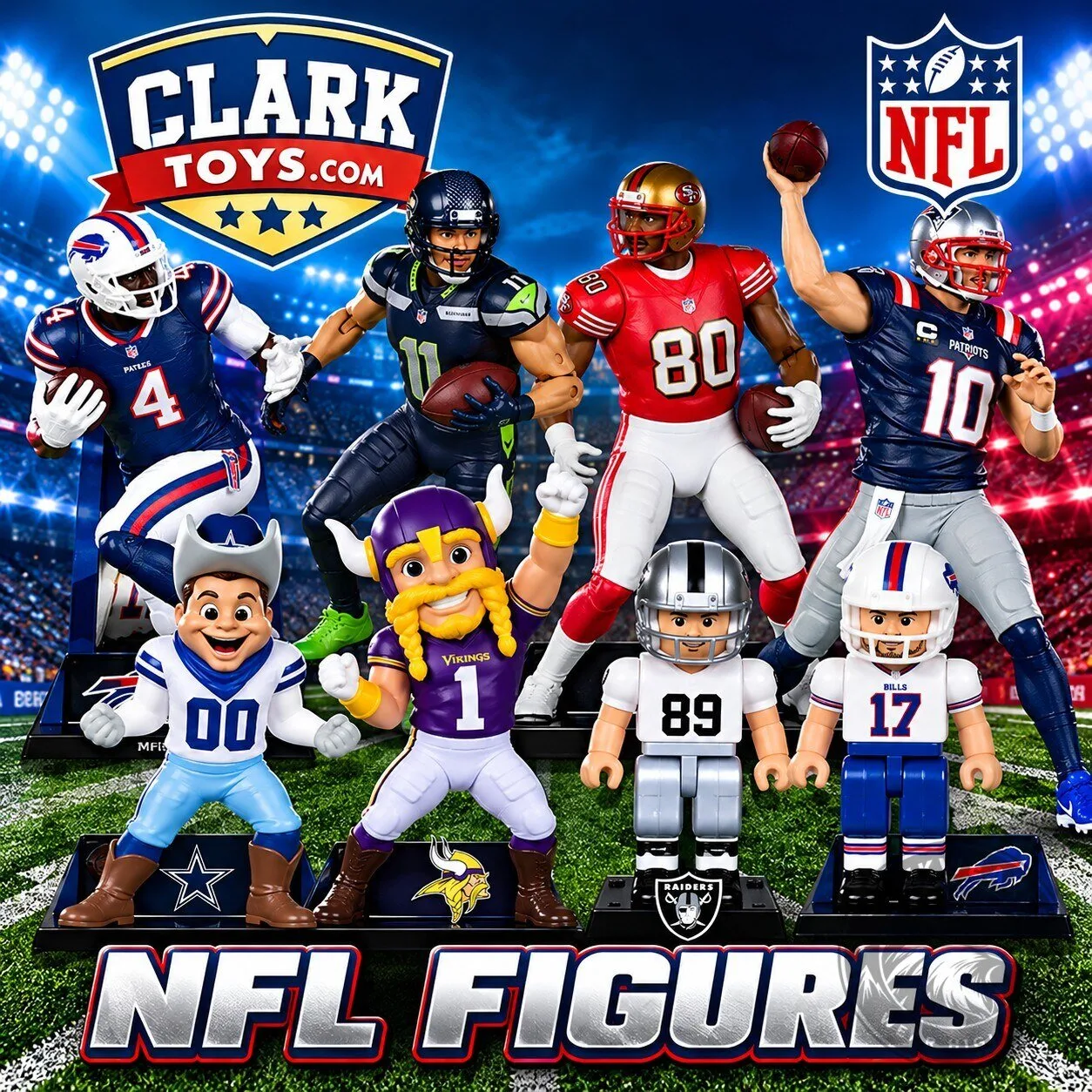 NFL Football Player Action Figures Collectible Set 1 NFL Football Player Action Figures Collectible Set