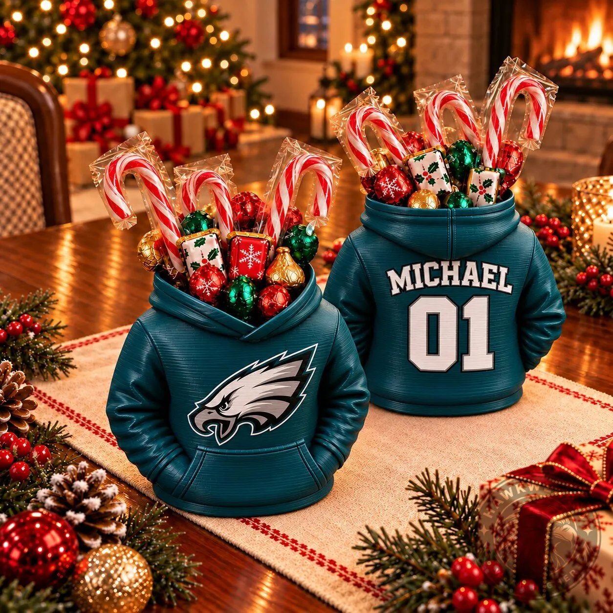Philadelphia Eagles Personalized Hoodie Candy Holder with Custom Name and Number 8 Philadelphia Eagles Personalized Hoodie Candy Holder with Custom Name and Number