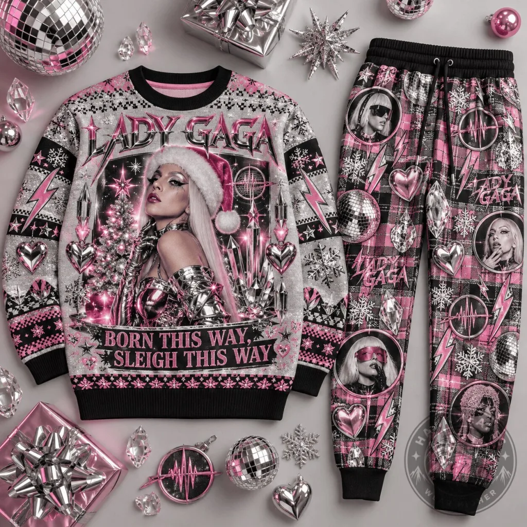 Lady Gaga Born This Way Sleigh This Way Christmas Holiday Sweatshirt Lady Gaga Born This Way Sleigh This Way Christmas Holiday Sweatshirt