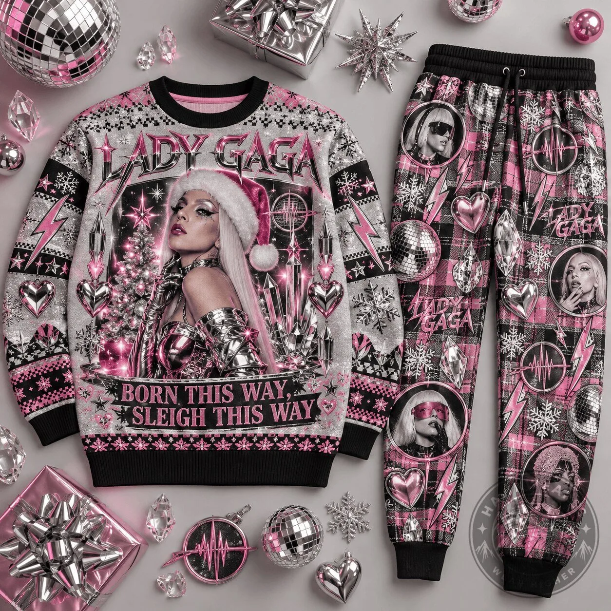 Lady Gaga Born This Way Sleigh This Way Christmas Holiday Sweatshirt 5 Lady Gaga Born This Way Sleigh This Way Christmas Holiday Sweatshirt