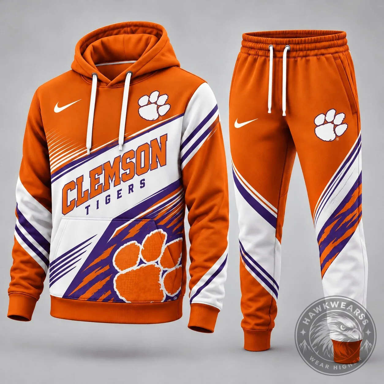 Clemson Tigers Football Team Orange White Purple Hoodie Sweatshirt 2 Clemson Tigers Football Team Orange White Purple Hoodie Sweatshirt