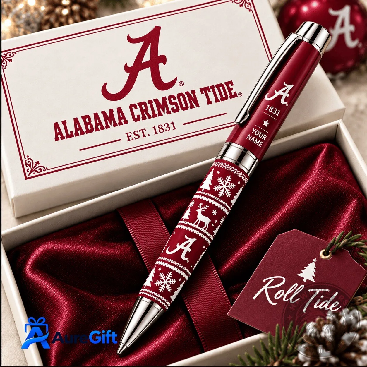 Alabama Crimson Tide Christmas Personalized Ballpoint Pen