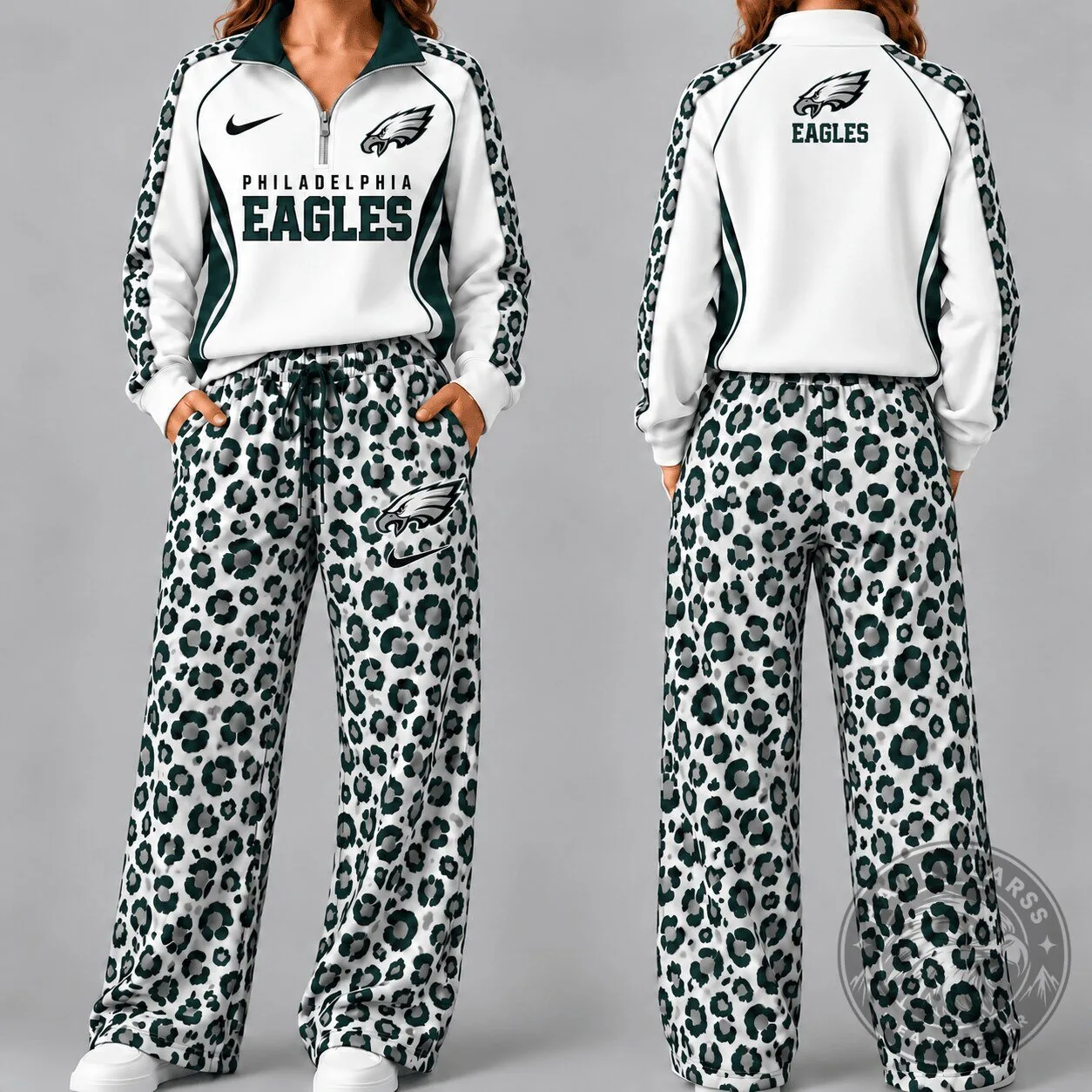 Philadelphia Eagles Women's Leopard Print Quarter Zip Pullover Hoodie 5 Philadelphia Eagles Women