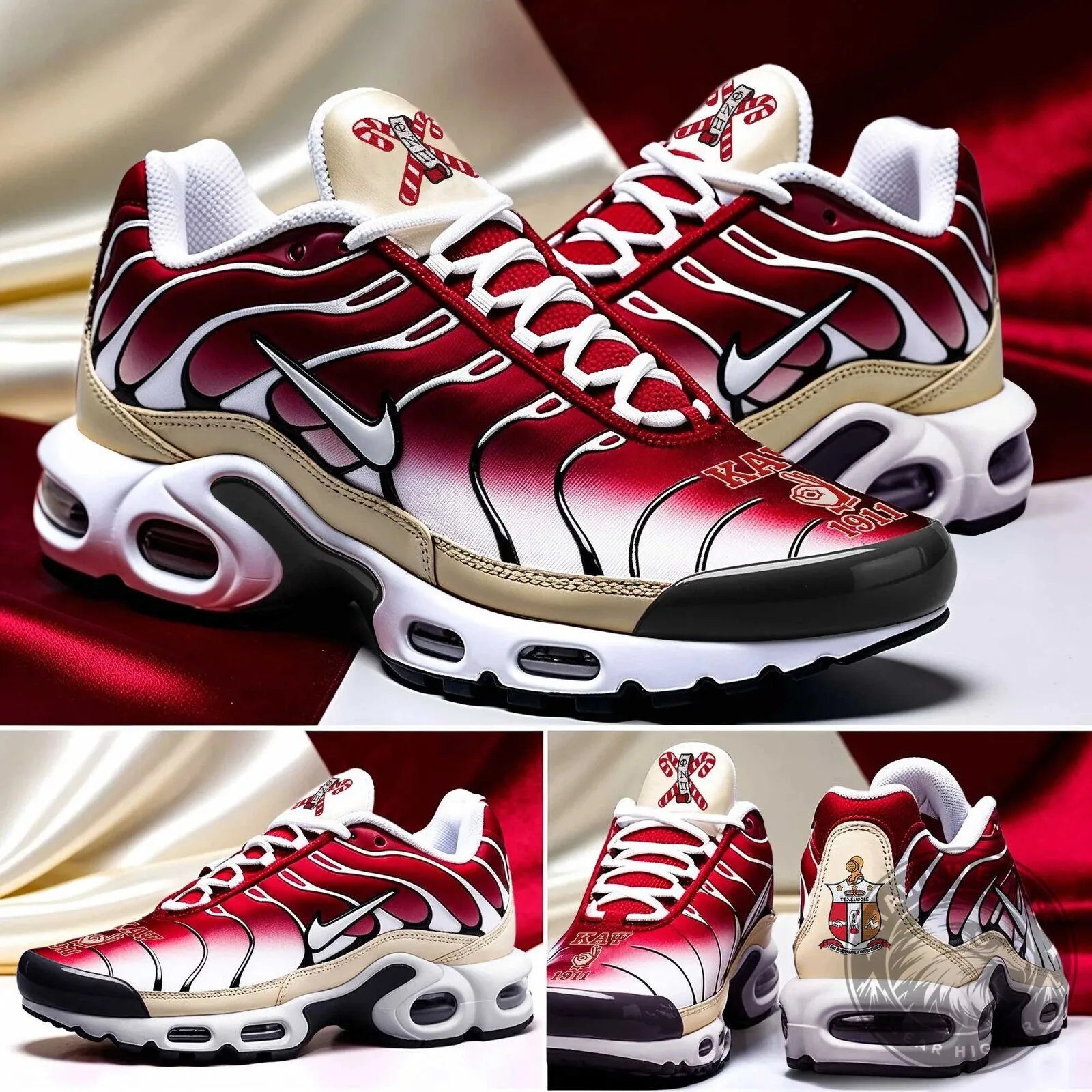 Kappa Alpha Psi Fraternity Incorporated Red and White Athletic Shoes