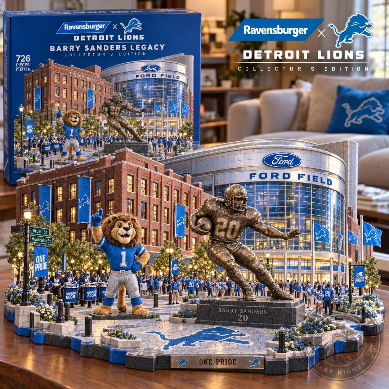 Detroit Lions Barry Sanders Legacy Ford Field Collector's Edition Jigsaw Puzzle