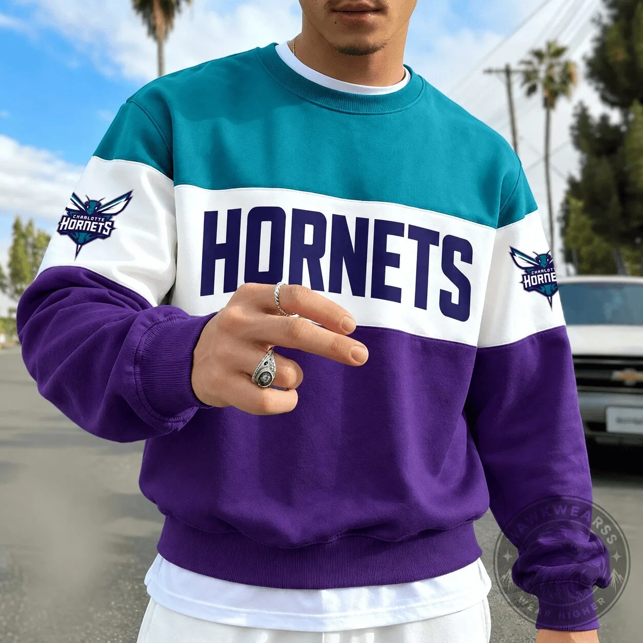 Charlotte Hornets NBA Basketball Team Fan Crewneck Sweatshirt
