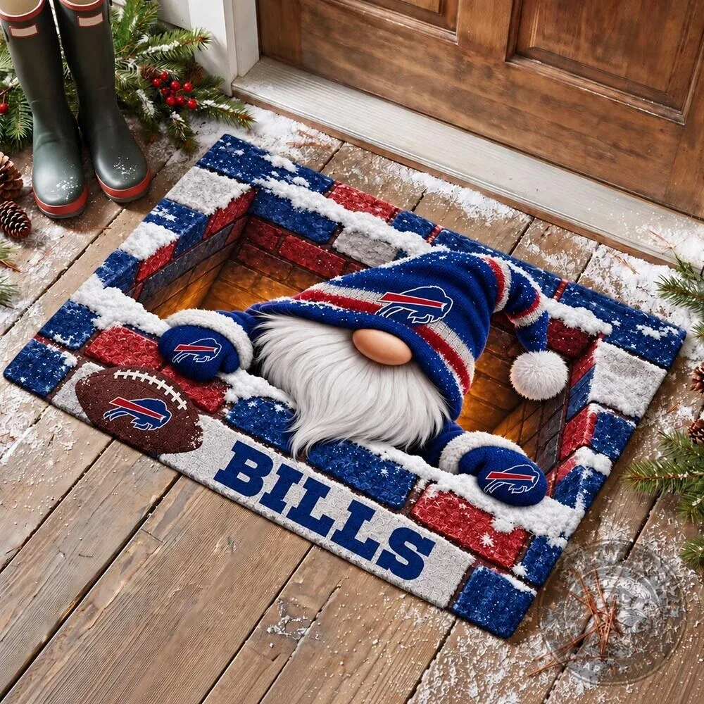 Buffalo Bills Football Gnome Christmas Holiday Doormat for Fan 3 Buffalo Bills Football Gnome Christmas Holiday Doormat for Fan