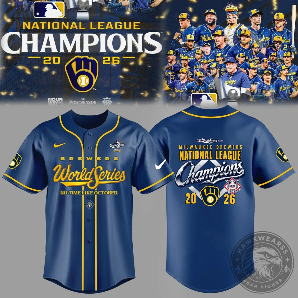 2026 World Series Baseball Jersey of Milwaukee Brewers, National League Champions 2026 World Series Baseball Jersey of Milwaukee Brewers, National League Champions