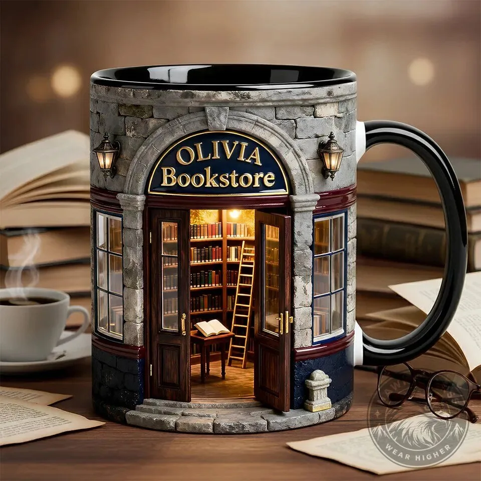 Olivia Bookstore Personalized Coffee Mug - Unique Book Lover Gift
