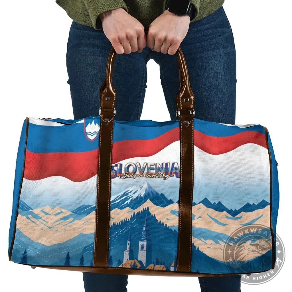 Slovenia Independence Day Travel Bag with Julian Alps Landscape Design 10 Slovenia Independence Day Travel Bag with Julian Alps Landscape Design