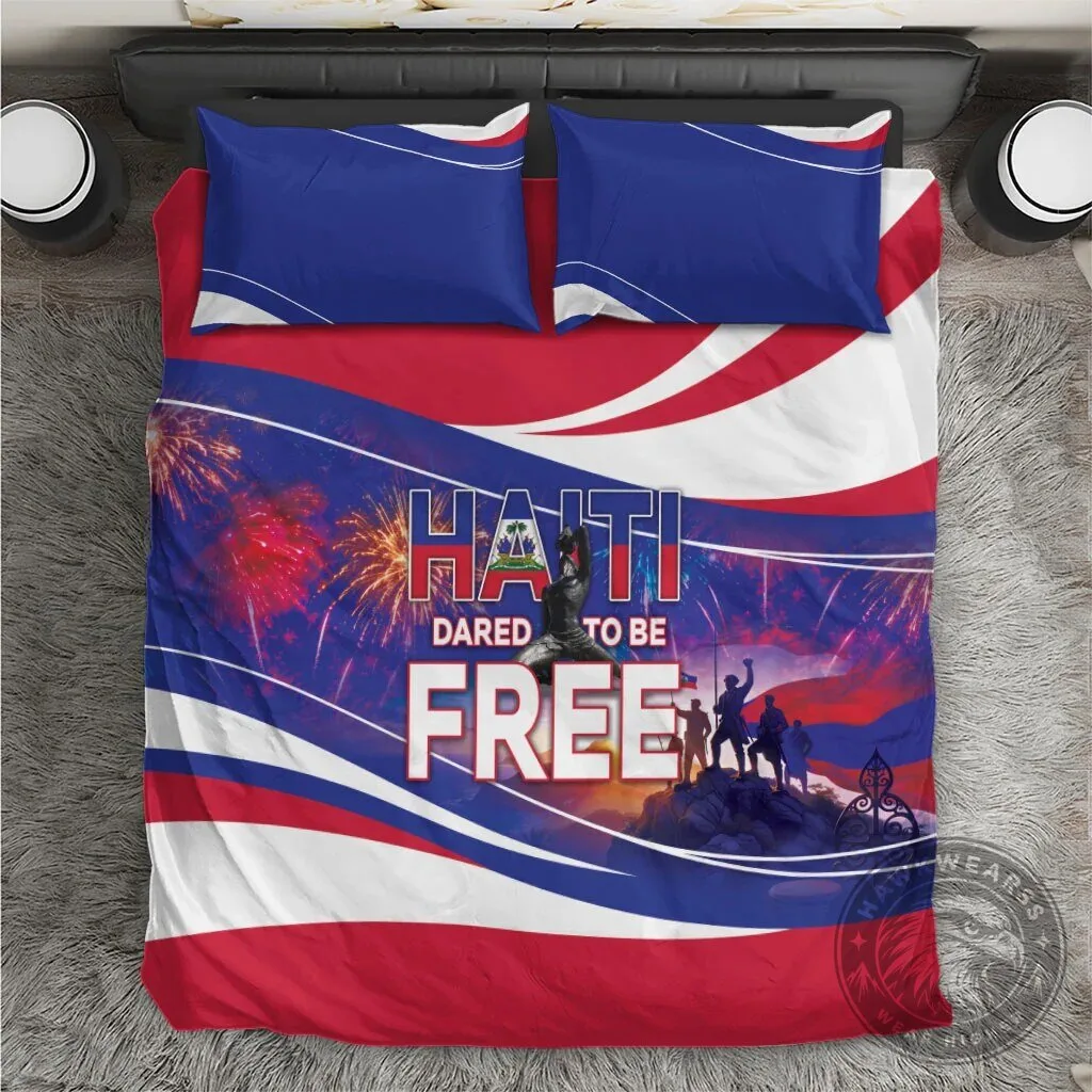 Haiti Independence Day Dared To Be Free Haitian Pride Bedding Set