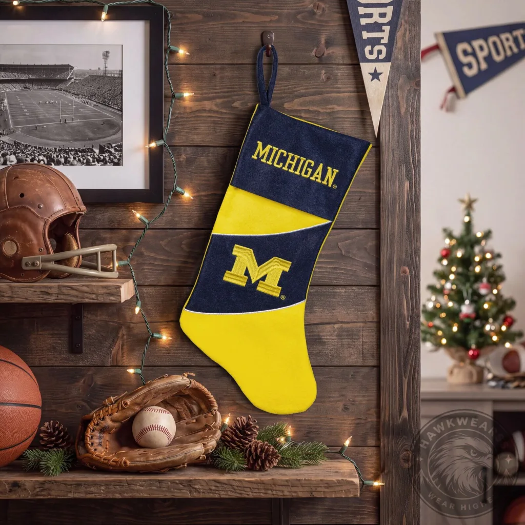 Michigan Wolverines College Football Team Logo Christmas Stocking Michigan Wolverines College Football Team Logo Christmas Stocking