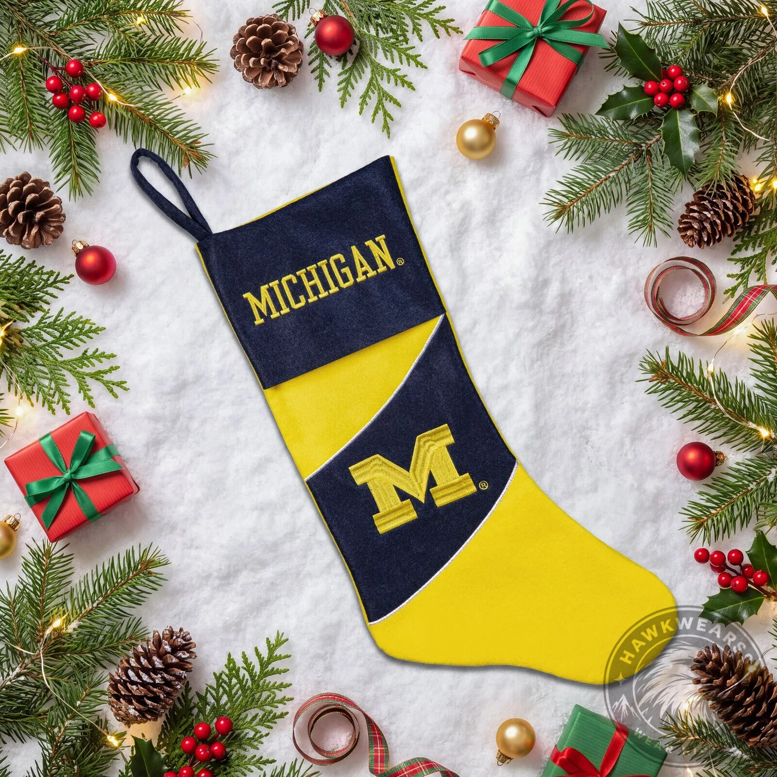 Michigan Wolverines College Football Team Logo Christmas Stocking 9 Michigan Wolverines College Football Team Logo Christmas Stocking