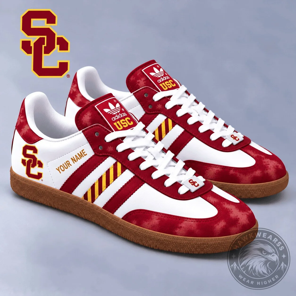 University of Southern California Trojans Custom Name Adidas Samba Shoes