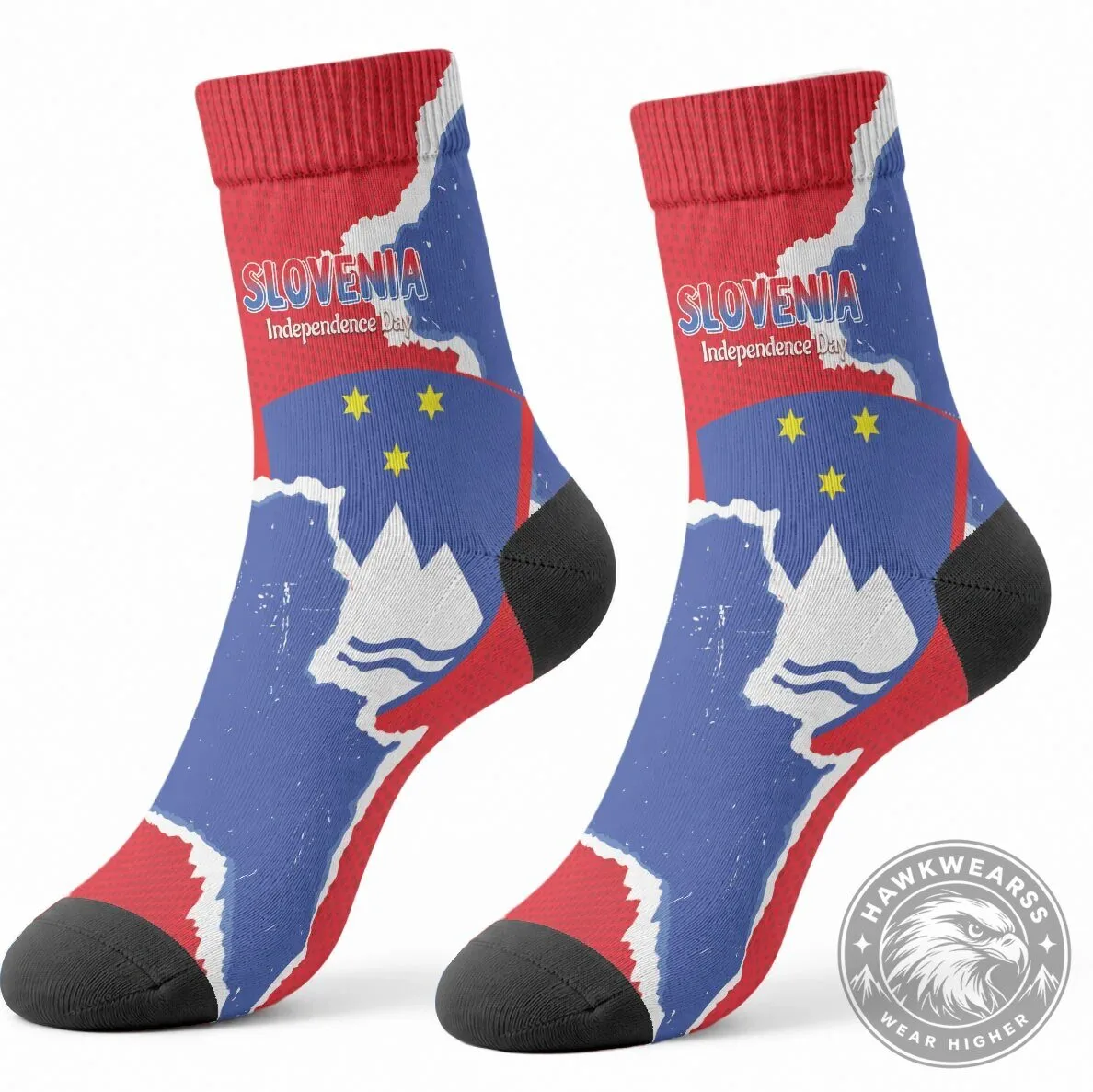Slovenia Independence Day Grunge Style Crew Socks 8 Slovenia Independence Day Grunge Style Crew Socks
