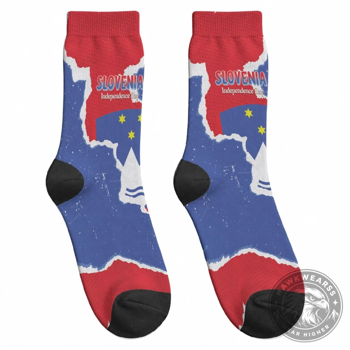 Slovenia Independence Day Grunge Style Crew Socks 9 Slovenia Independence Day Grunge Style Crew Socks