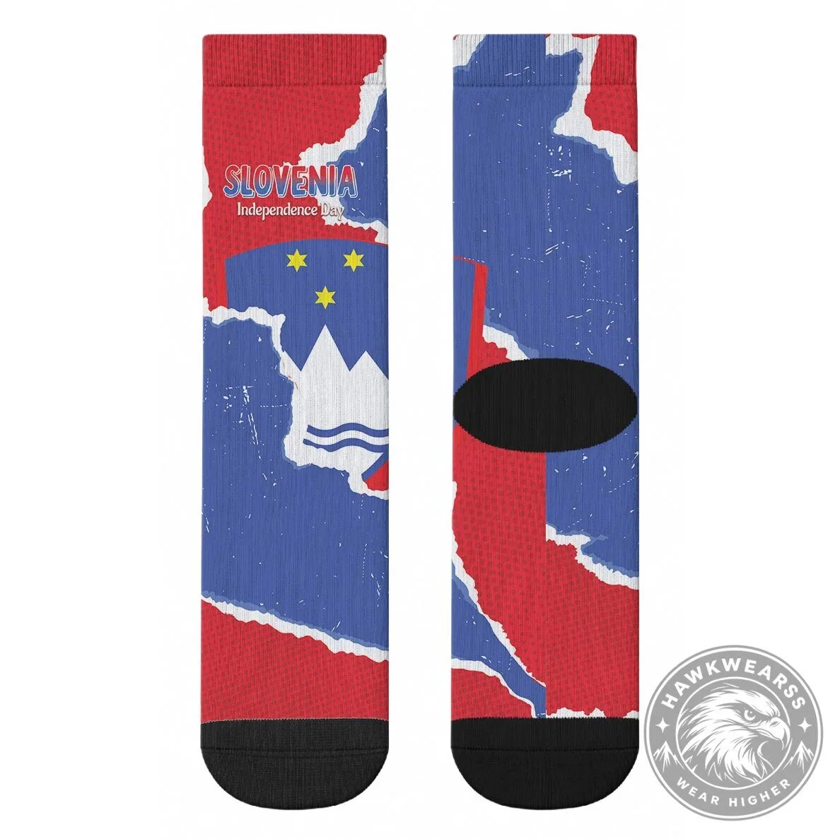 Slovenia Independence Day Grunge Style Crew Socks 11 Slovenia Independence Day Grunge Style Crew Socks