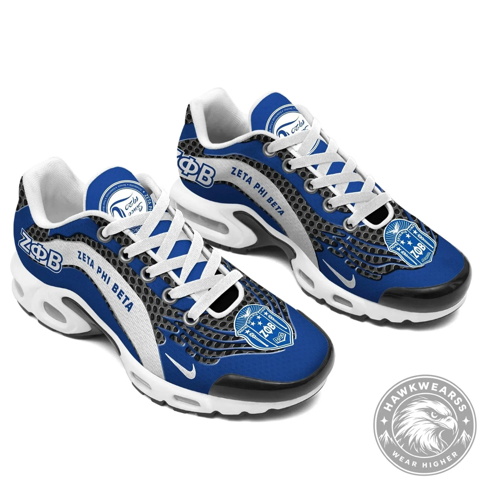 Zeta Phi Beta Sorority Blue and White Athletic Shoes for Women 7 Zeta Phi Beta Sorority Blue and White Athletic Shoes for Women