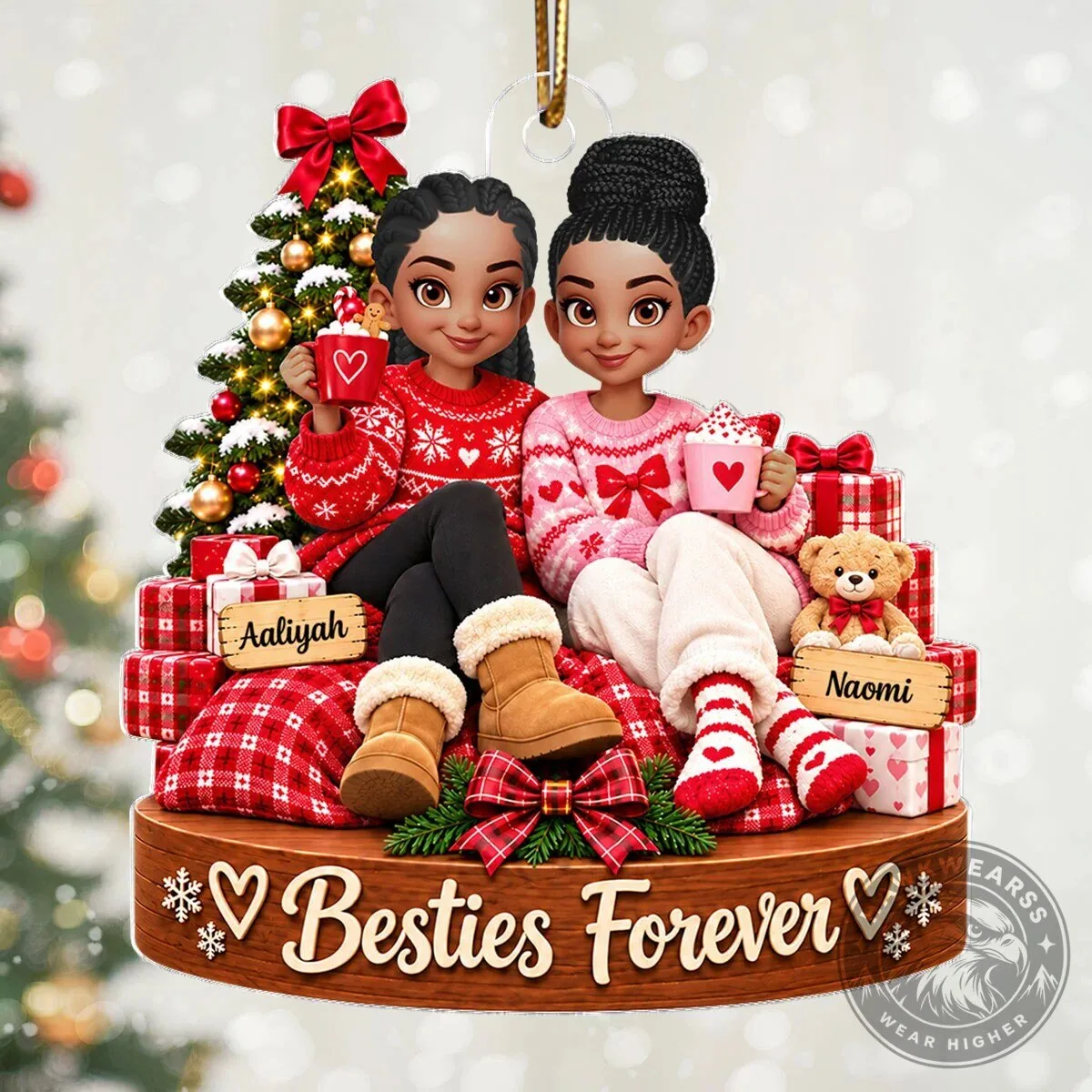 Besties Forever Custom Names Christmas Girls Personalized Acrylic Ornament 15 Besties Forever Custom Names Christmas Girls Personalized Acrylic Ornament