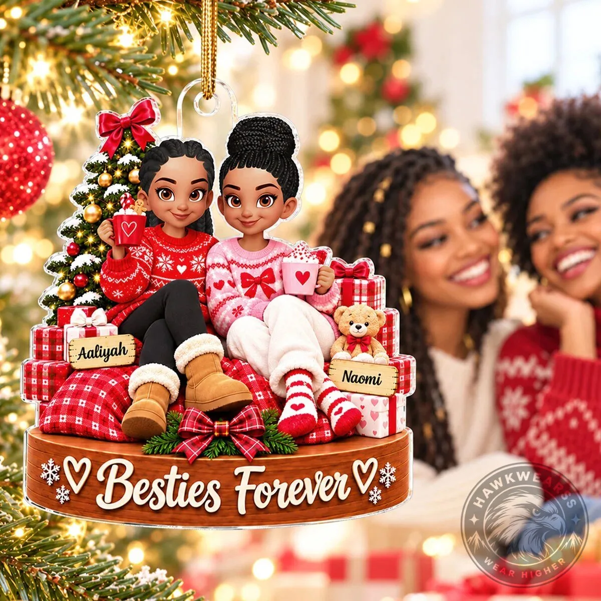 Besties Forever Custom Names Christmas Girls Personalized Acrylic Ornament 17 Besties Forever Custom Names Christmas Girls Personalized Acrylic Ornament