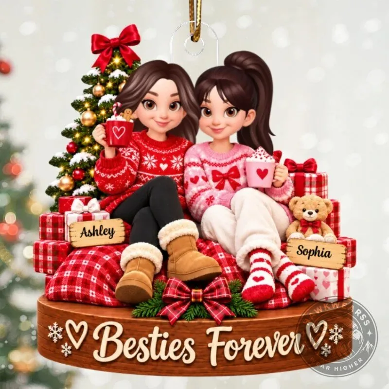 Besties Forever Custom Names Christmas Girls Personalized Acrylic Ornament 19 Besties Forever Custom Names Christmas Girls Personalized Acrylic Ornament