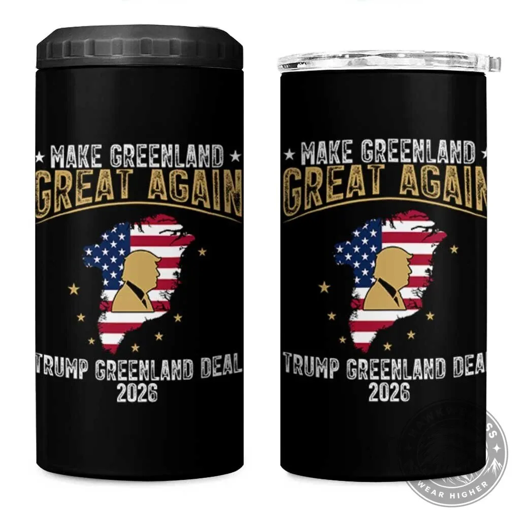Make Greenland Great Again Donald Trump 2026 USA Flag Political Can Cooler