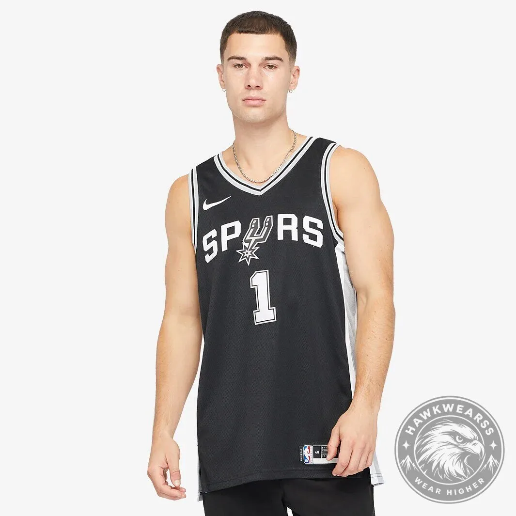 Victor Wembanyama San Antonio Spurs Black Icon Edition Basketball Jersey 8 Victor Wembanyama San Antonio Spurs Black Icon Edition Basketball Jersey