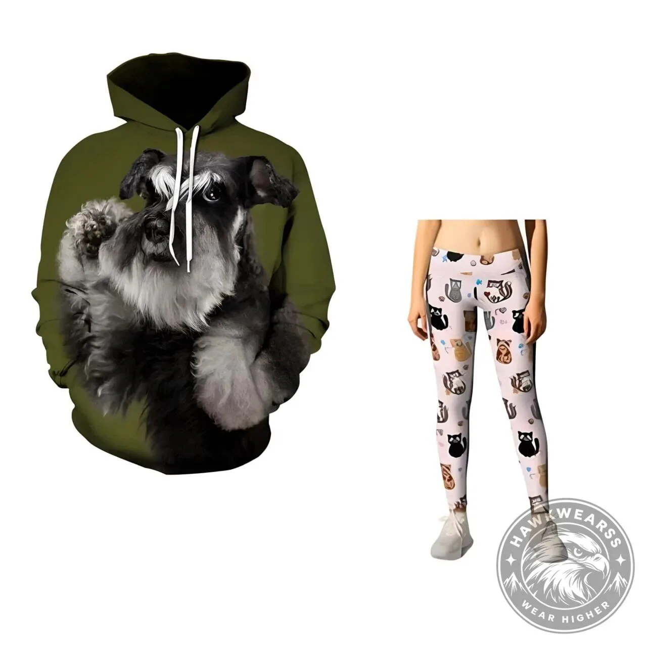 Schnauzer Dog Pet Animal Lover Green Graphic Hoodie 3 Schnauzer Dog Pet Animal Lover Green Graphic Hoodie