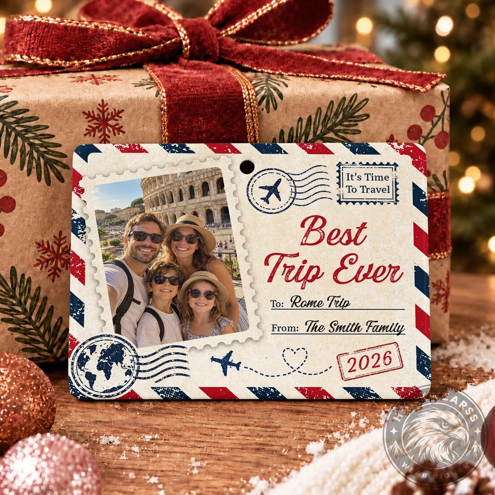 Personalized Best Trip Ever London Family Vacation Photo Christmas Ornament 12 Personalized Best Trip Ever London Family Vacation Photo Christmas Ornament