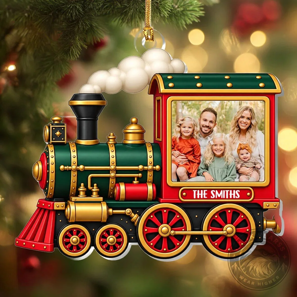 Personalized Family Photo Christmas Train Engine Acrylic Ornament 12 Personalized Family Photo Christmas Train Engine Acrylic Ornament
