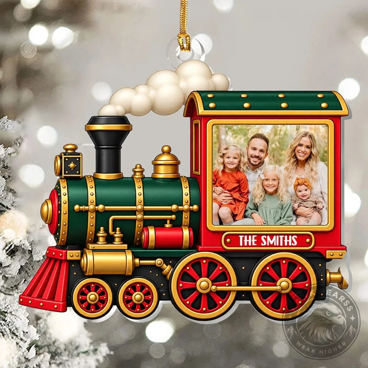 Personalized Family Photo Christmas Train Engine Acrylic Ornament 13 Personalized Family Photo Christmas Train Engine Acrylic Ornament