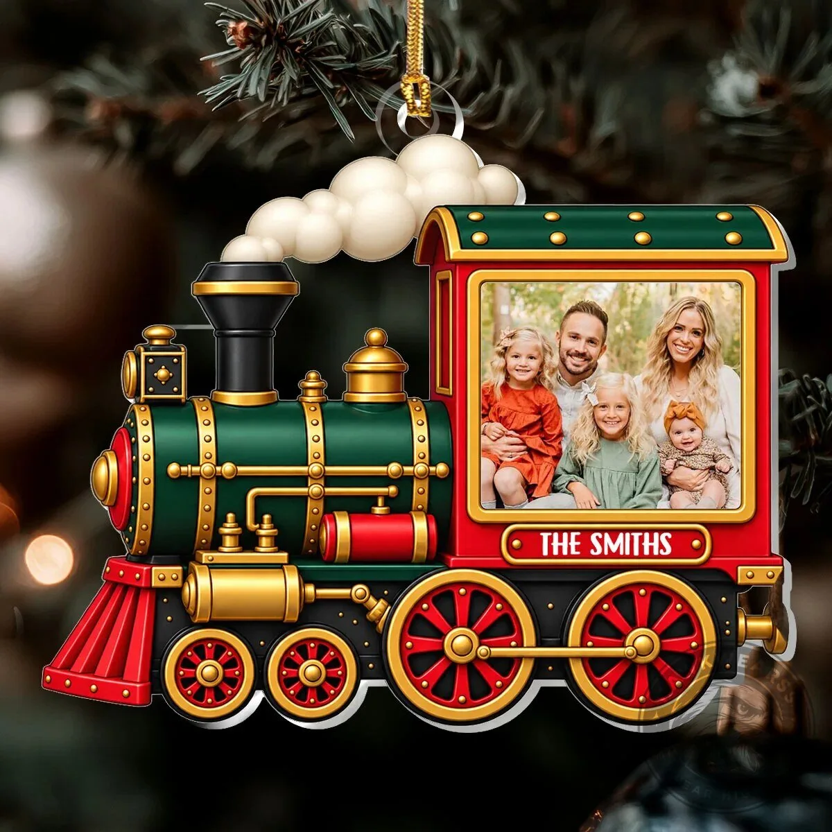 Personalized Family Photo Christmas Train Engine Acrylic Ornament 14 Personalized Family Photo Christmas Train Engine Acrylic Ornament