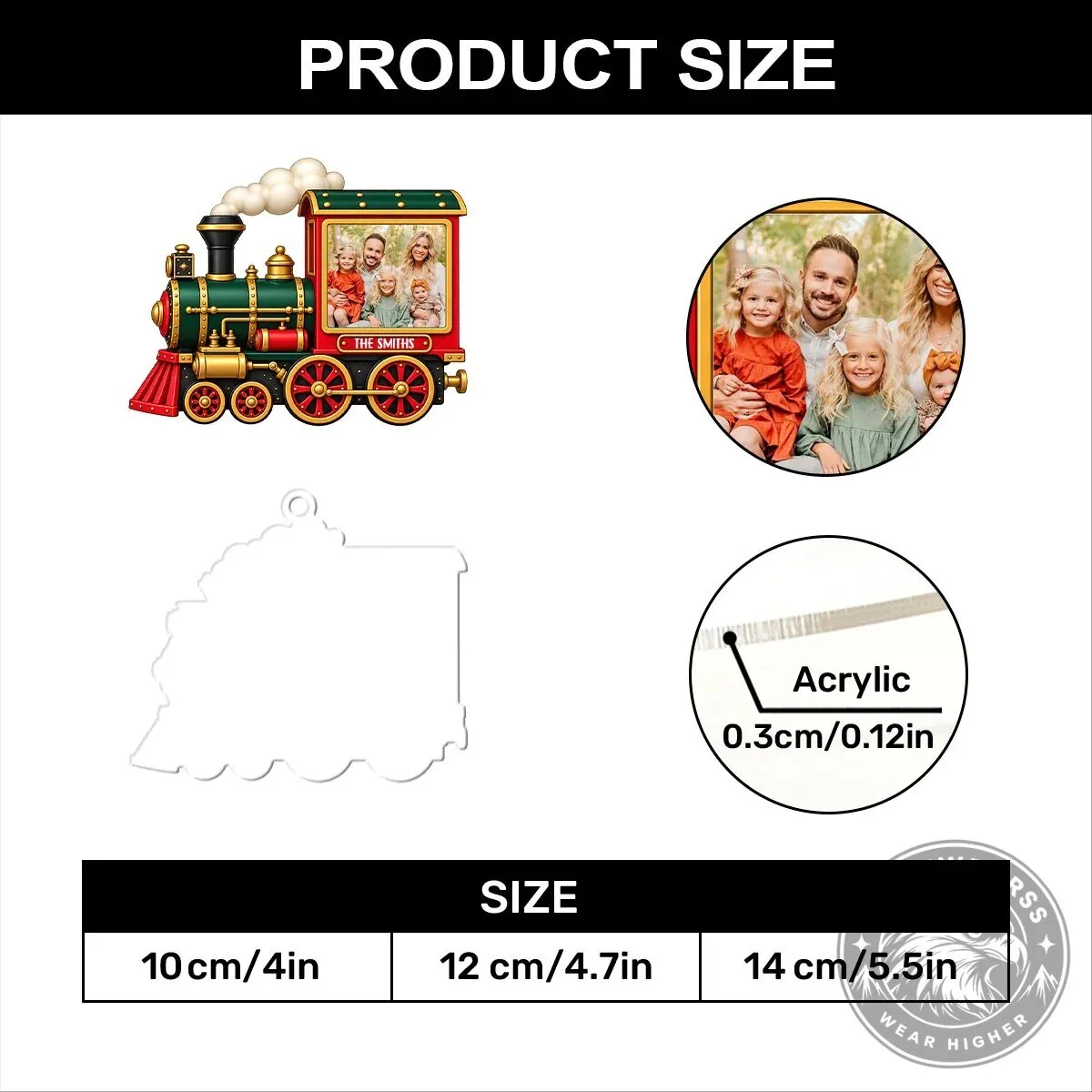 Personalized Family Photo Christmas Train Engine Acrylic Ornament 15 Personalized Family Photo Christmas Train Engine Acrylic Ornament